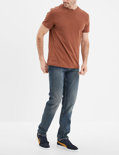 Jeans straight 5 poches denim used homme