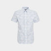 Chemise droite manches courtes coton blanc homme