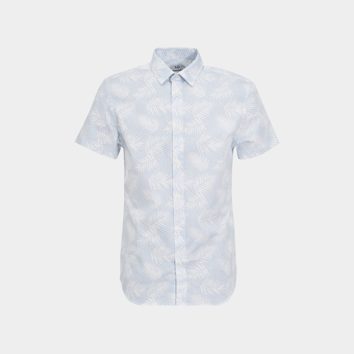 Chemise droite manches courtes coton blanc homme