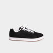 Tennis basses en cuir &agrave; lacets noir homme