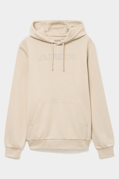 Sweat hoodie molleton &agrave; capuche Kappa ivoire homme