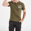 T-shirt col tunisien coton Trappeur vert kaki homme