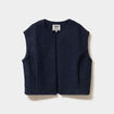 Veste sans manches bleu fonc&eacute; femme