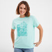 T-shirt manches courtes col rond Creeks bleu turquoise femme