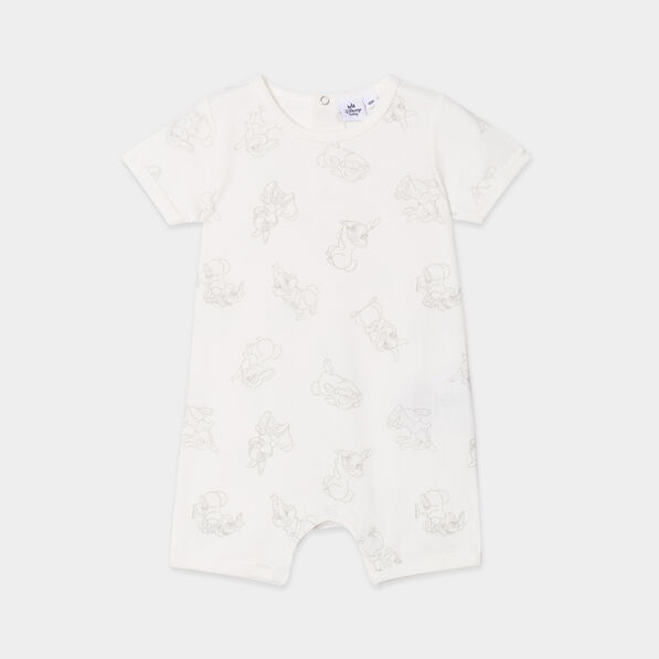 combinaison manches courtes coton panpan ivoire bebeg Combinaison manches courtes coton Panpan ivoire bébé garçon