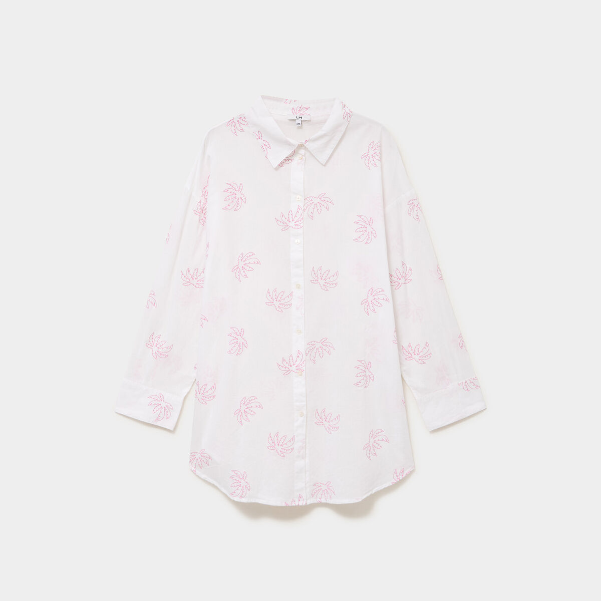 Robe chemise de plage voile de coton blanc femme