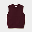 Pull sans manches col rond violet fonc&eacute; femme