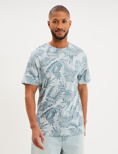 T-shirt manches courtes col rond gris homme
