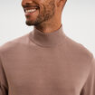 Pull col montant manches longues gris homme