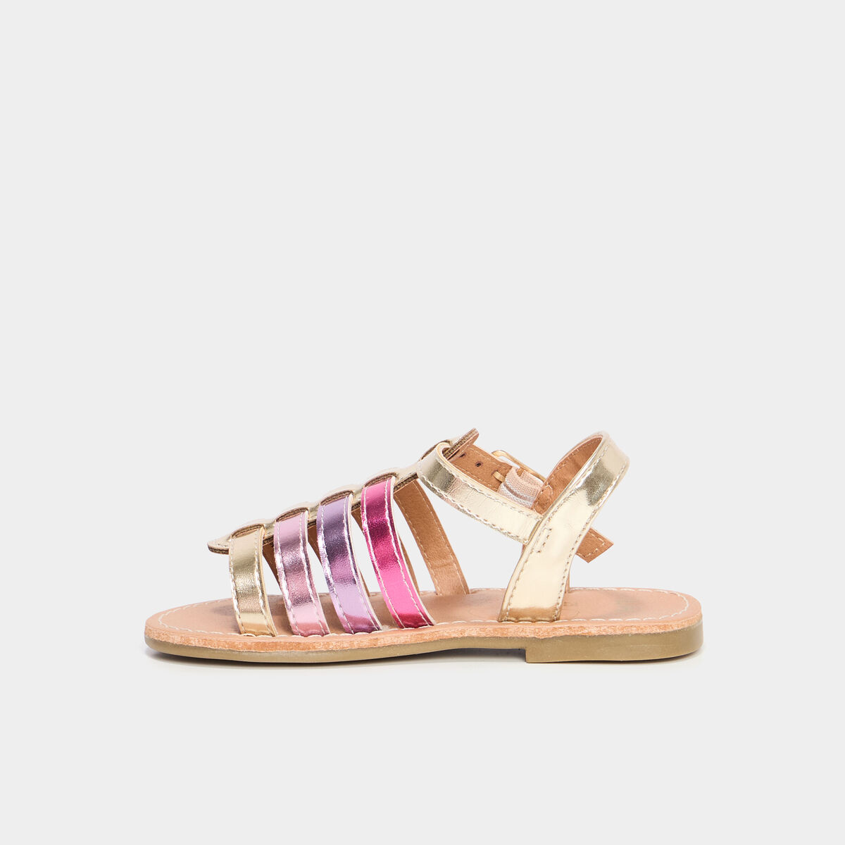 Sandales plates avec brides multicolore fille