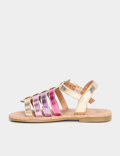 Sandales plates avec brides multicolore fille