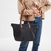 Sac shopper avec bandoulière noir femme