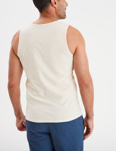 Débardeur droit 1 poche coton Creeks ecru homme