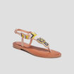 Sandales avec perles jaune femme