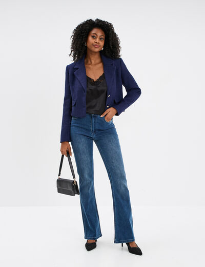 Jeans bootcut taille haute denim double stone femme