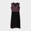 Robe fluide col cache-coeur ceinturée noir femme