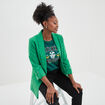 Veste blazer manches 3/4 droite vert émeraude femme