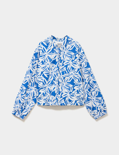 Veste droite zipp&eacute; col teddy coton ecru fille