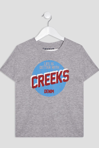 T-shirt manches courtes Creeks gris garçon