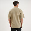 T-shirt col rond coupe relax coton &eacute;pais vert kaki homme