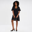 Robe courte effet portefeuille fluide noir femme