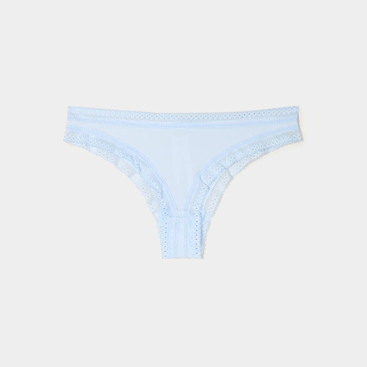 Lot 2 tangas bandes dentelle bleu ciel femme