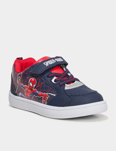 Tennis basses à scratchs Spider-Man bleu marine garçon