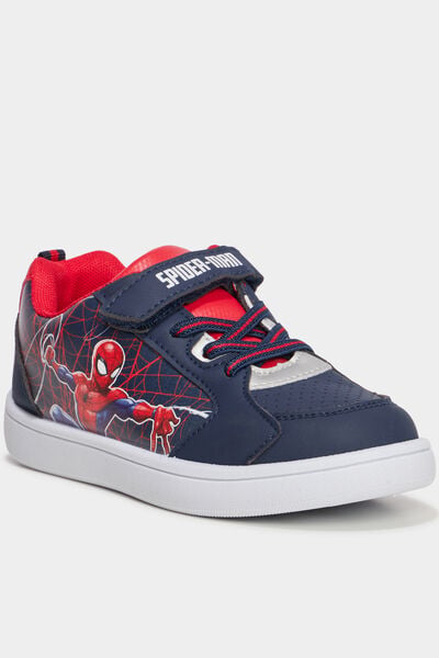 Tennis basses &agrave; scratchs Spider-Man bleu marine gar&ccedil;on