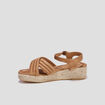 Sandales compensées brides croisées sable femme