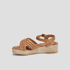 sandales compensees brides croisees sable femme Sandales compensées brides croisées sable femme