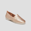 Mocassins perfor&eacute;es jaune or femme