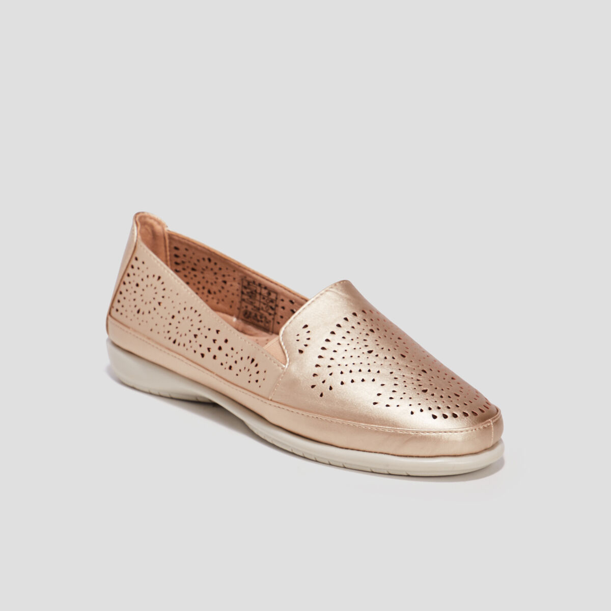 Mocassins perfor&eacute;es jaune or femme