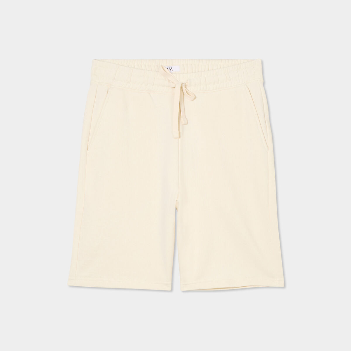 Short de jogging en molleton ecru homme