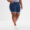 Bermuda taille haute 5 poches denim stone femme grande taille