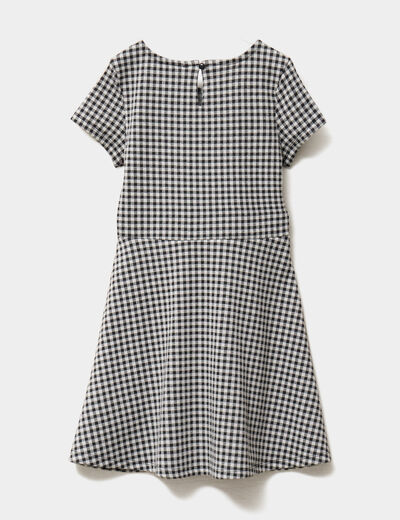 Robe patineuse manches courtes ecru fille