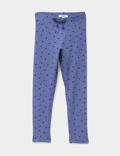 Legging côtelé coton bleu gris fille