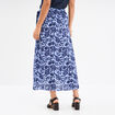 Jupe midi portefeuille bleu femme