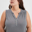Débardeur ajusté col en V noir femme grande taille