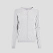 Gilet manches longues boutonné col rond gris femme