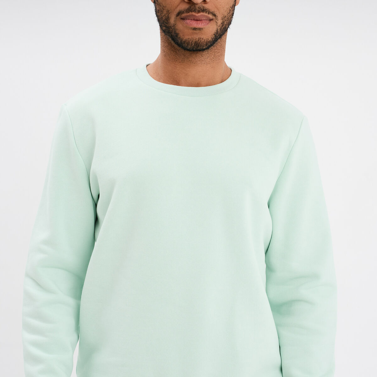Sweat avec col rond vert pastel homme