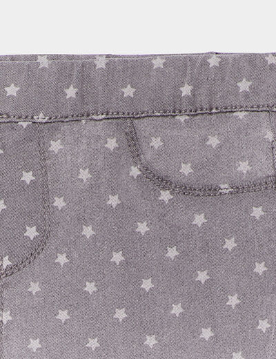 Jegging flare taille élastiquée gris fille