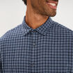 Chemise manches longues coton bleu marine homme