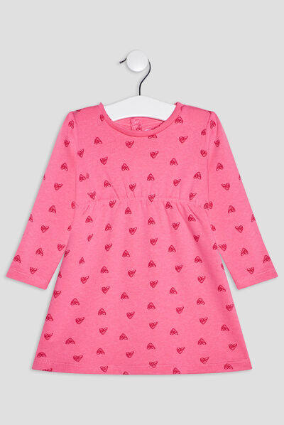 Robe droite molletonnée rose fushia bébé fille