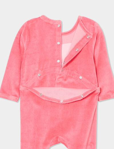 Dors-bien boutonné avec manches longues rose corail bébé fille