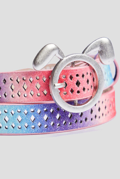 Ceinture perforée multicolore fille