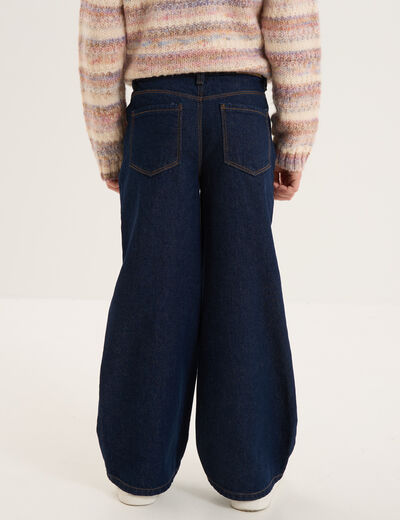 Jeans large 5 poches coton Creeks denim brut fille