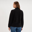 Gilet polaire zipp&eacute; manches longues noir femme