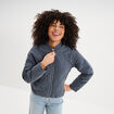 Blouson bomber matelass&eacute; gris femme