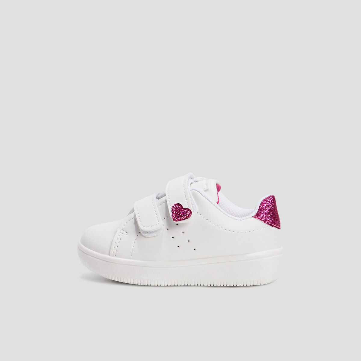 Tennis à scratch blanc bébé fille