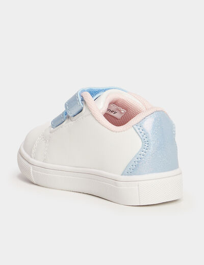 Tennis basses à scratchs Stitch blanc bébé fille